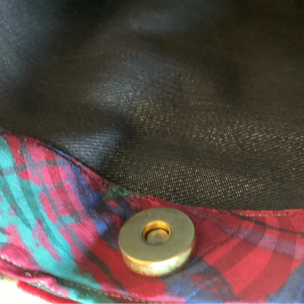 A Katie Bag by Katie Loper Fabric Patch Work Purse with Contrasting Stitch - Picture 13 of 16